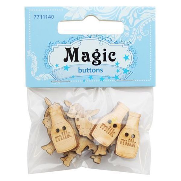 Украшения декоративные: пуговицы Коровы, 6 шт, Magic Buttons BBL004-MX-P2