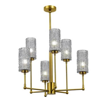 Люстра подвесная 6*E27 SL1240.303.06 латунь/дымчатый Gacciolo ST-Luce