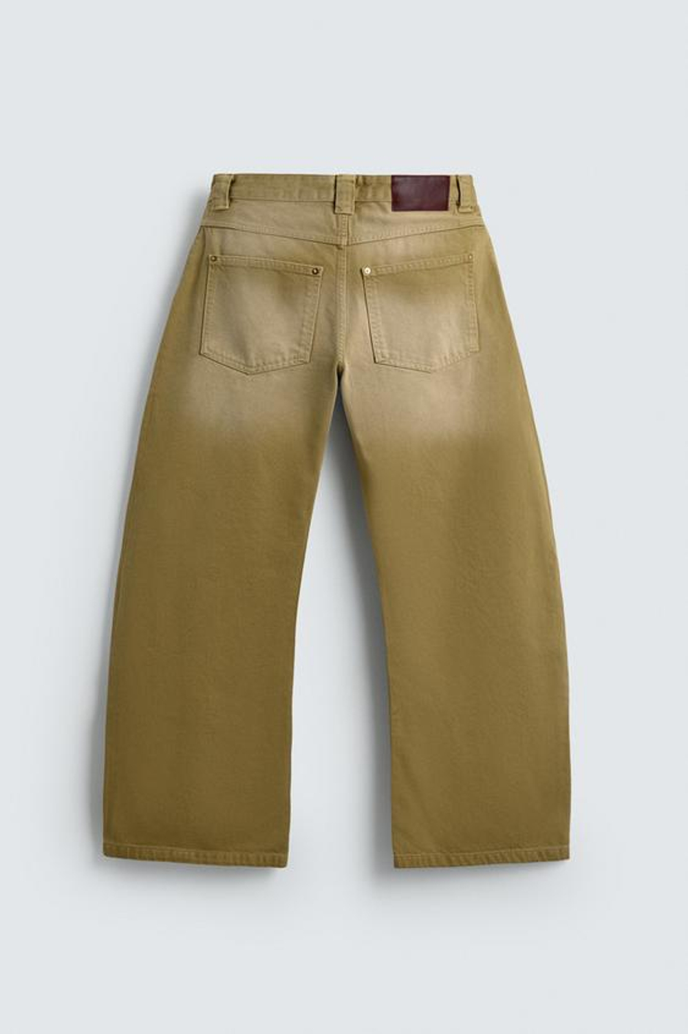 ZARA ДЖИНСЫ BALLOON FIT С ЭФФЕКТОМ ПОТЕРТОСТИ, РЫЖЕВАТО-КОРИЧНЕВЫЙ