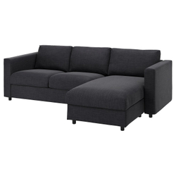 IKEA VIMLE  (ИКЕА ВИМЛЕ)  -  Чехол на раскладной диван 3-местный - с шезлонгом/Хилларед антрацит