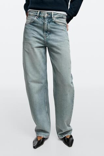 Massimo Dutti Джинсы средней посадки с зауженным кроем, светло-голубой