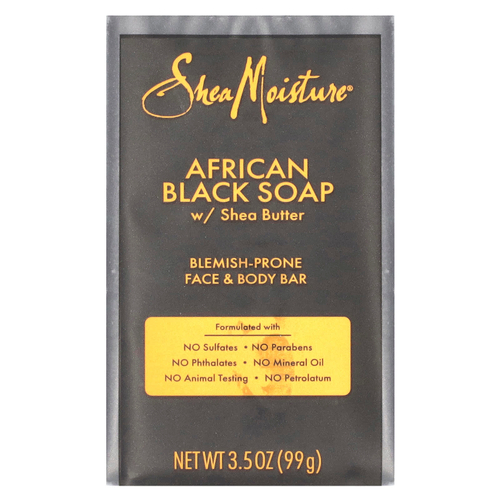 SheaMoisture, африканское чёрное мыло с маслом ши для устранения несовершенств кожи лица и тела, 99 г