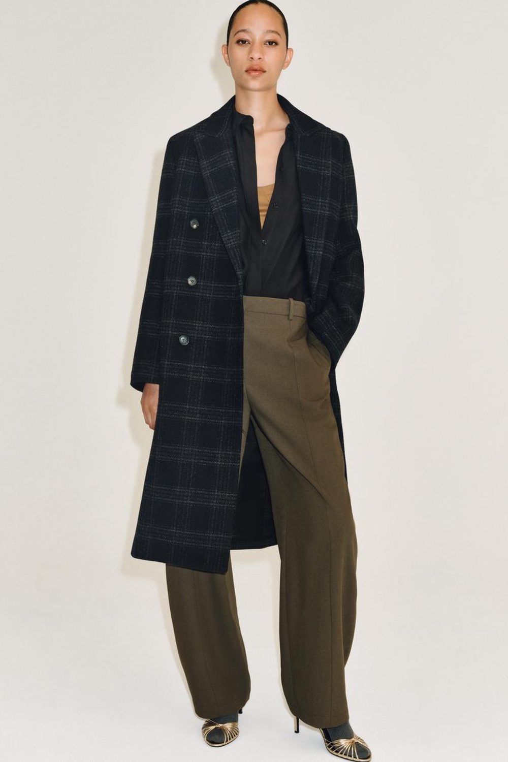 ZARA БРЮКИ BALLOON ZW COLLECTION, ХАКИ
