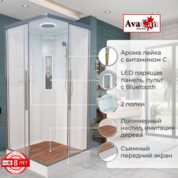 Душевая кабина AvaCan (АваКан) K2090LED с низким поддоном, с ГМ, с электрикой и LED подсветкой, 90х90х220