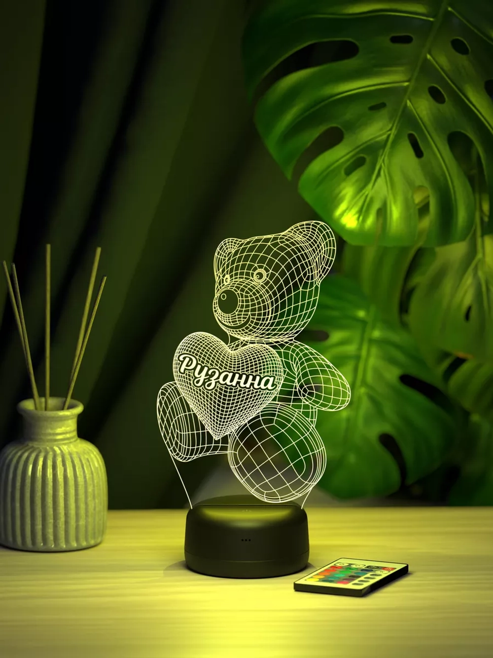 Ночник "Мишка с именем Рузанна" - подарок девочке