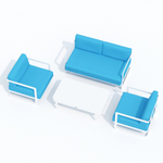 Лаунж зона Ideal Patio СИЛЕНА голубая - белый каркас