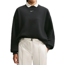 Женская Кофта теннисная Nike Studio Fleece Medium Weight Oversized Crew - black/white