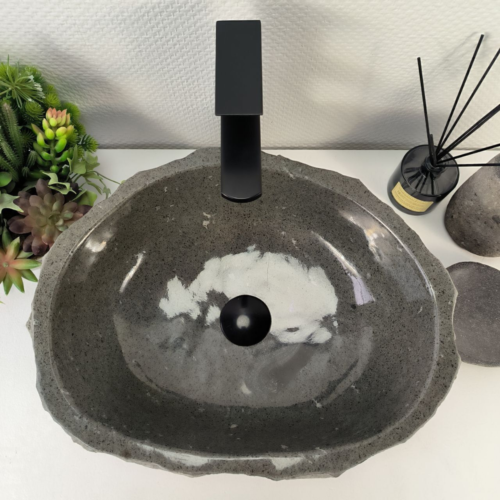 Раковина из андезита Erozy Grey EA-65135 47x36x16 из натурального камня