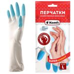 Перчатки МНОГОРАЗОВЫЕ виниловые SUPER КОМФОРТ, гипоаллергенные, размер L (большой), вес 90 г, Komfi, ADM, 25591