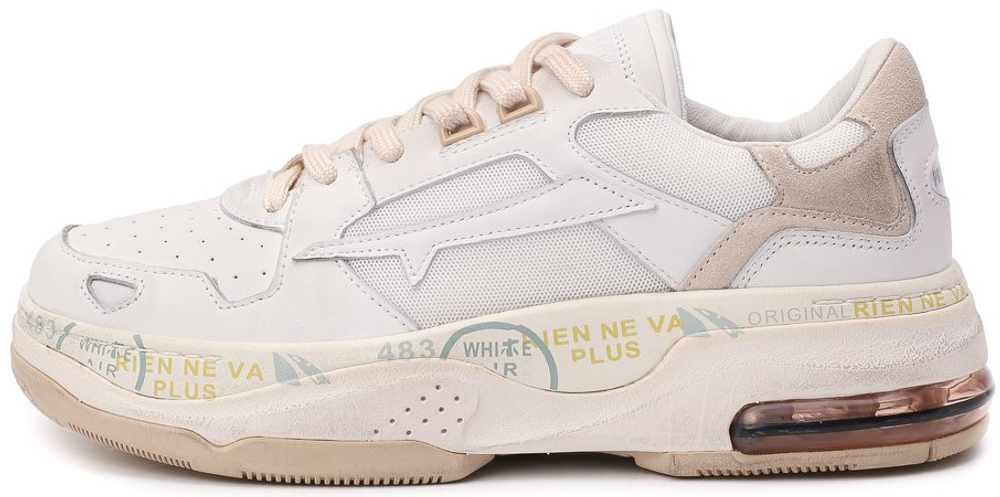 Premiata Drake 017 Белые с бежевым