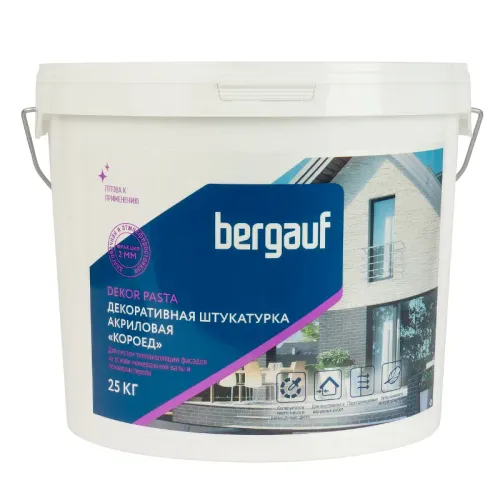 Штукатурка декоративная Bergauf Dekor Pasta короед 2 мм 25 кг