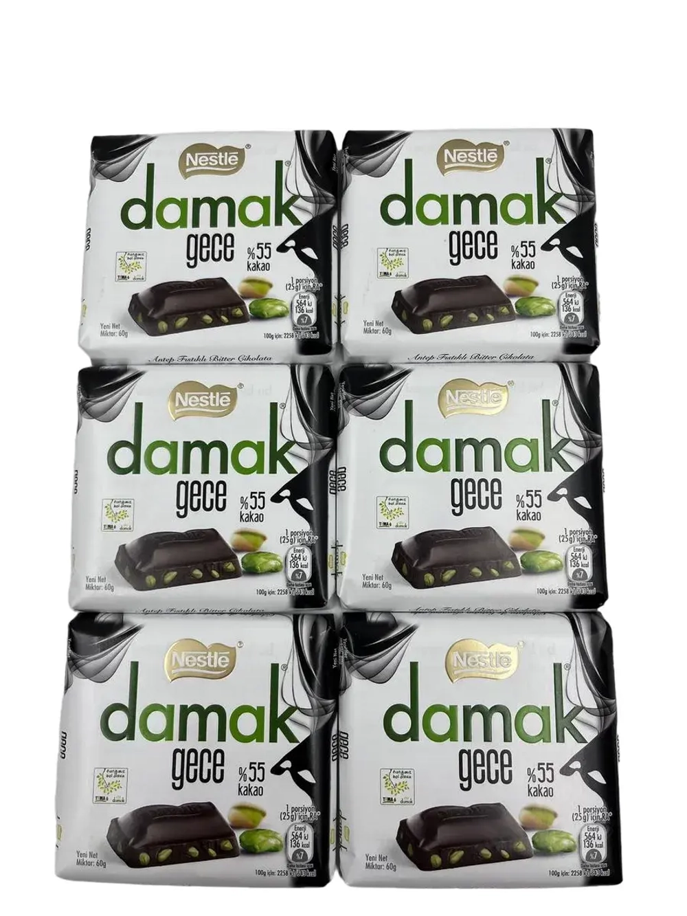 Турецкий темный шоколад с фисташкой , Damak gece