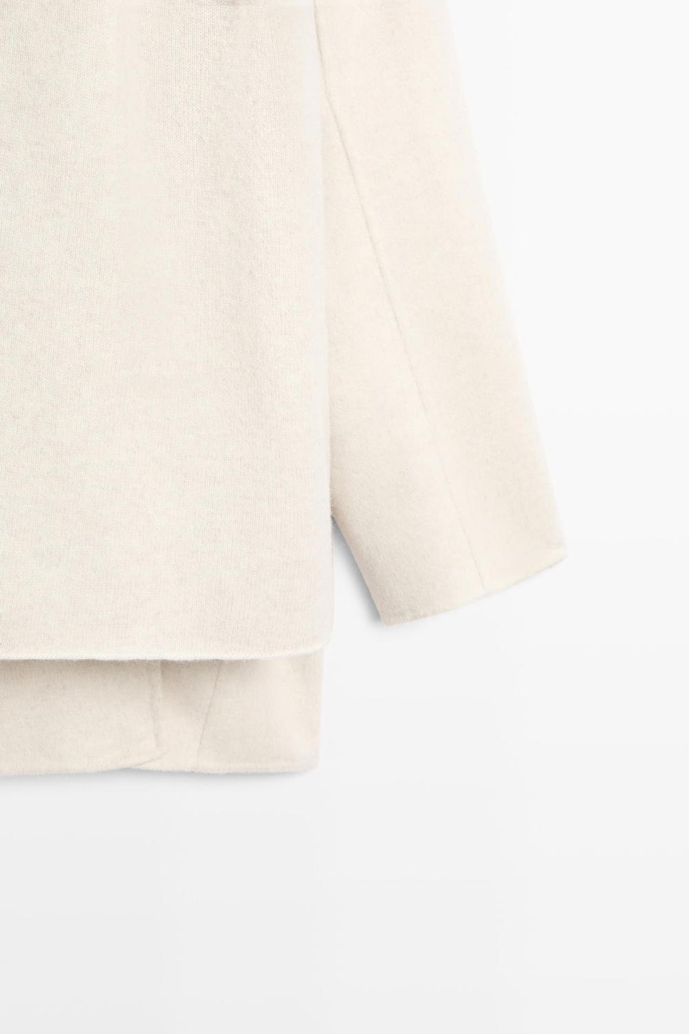 Massimo Dutti Пальто из шерстяной смеси с декоративным шарфом, бежевый