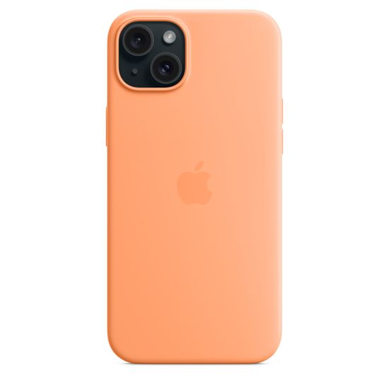 Силиконовый чехол Apple для iPhone 15 Plus MagSafe Оранжевый