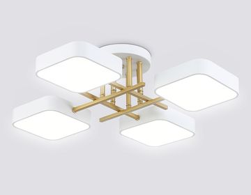 Люстра светодиодная на штанге 72W 3000K-6000K FL516341 белый/золото Comfort LineTech Ambrella
