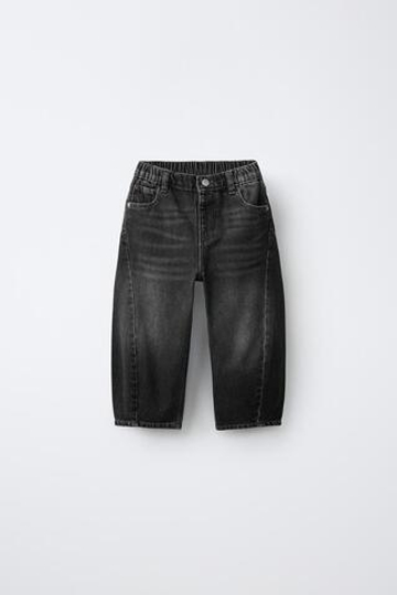 ZARA ДЖИНСЫ BARREL, ЧЕРНЫЙ