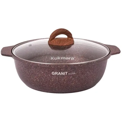 Кастрюля-жаровня 3л «Granit ultra» (red) со стеклянной крышкой жга31а