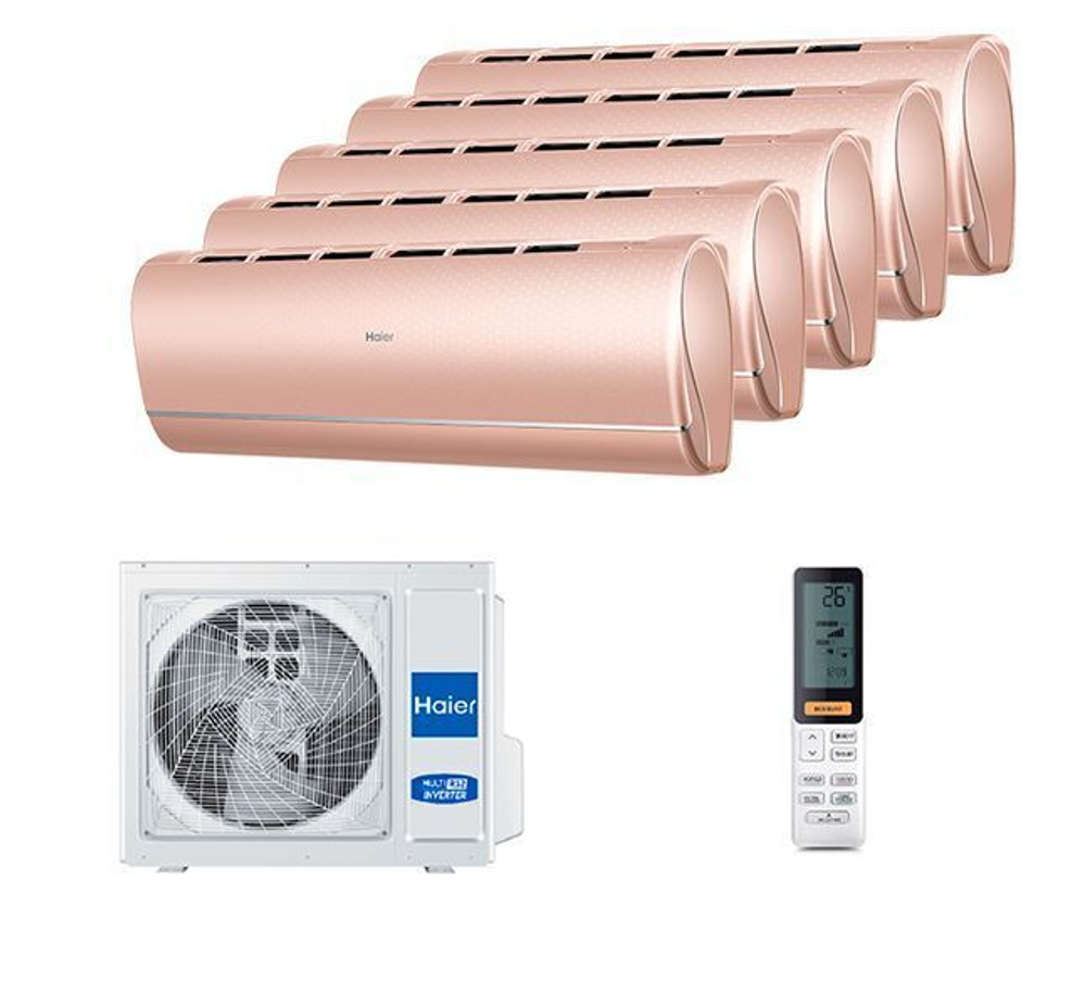 Мульти сплит система Haier на 5 комнат (20+20+20+20+20 кв.м) Jade Gold