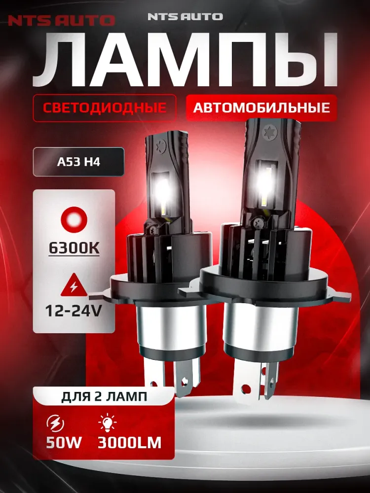 NTS Auto LED A53 H4/H19 35/46W 12-24V 6300K (Пара)