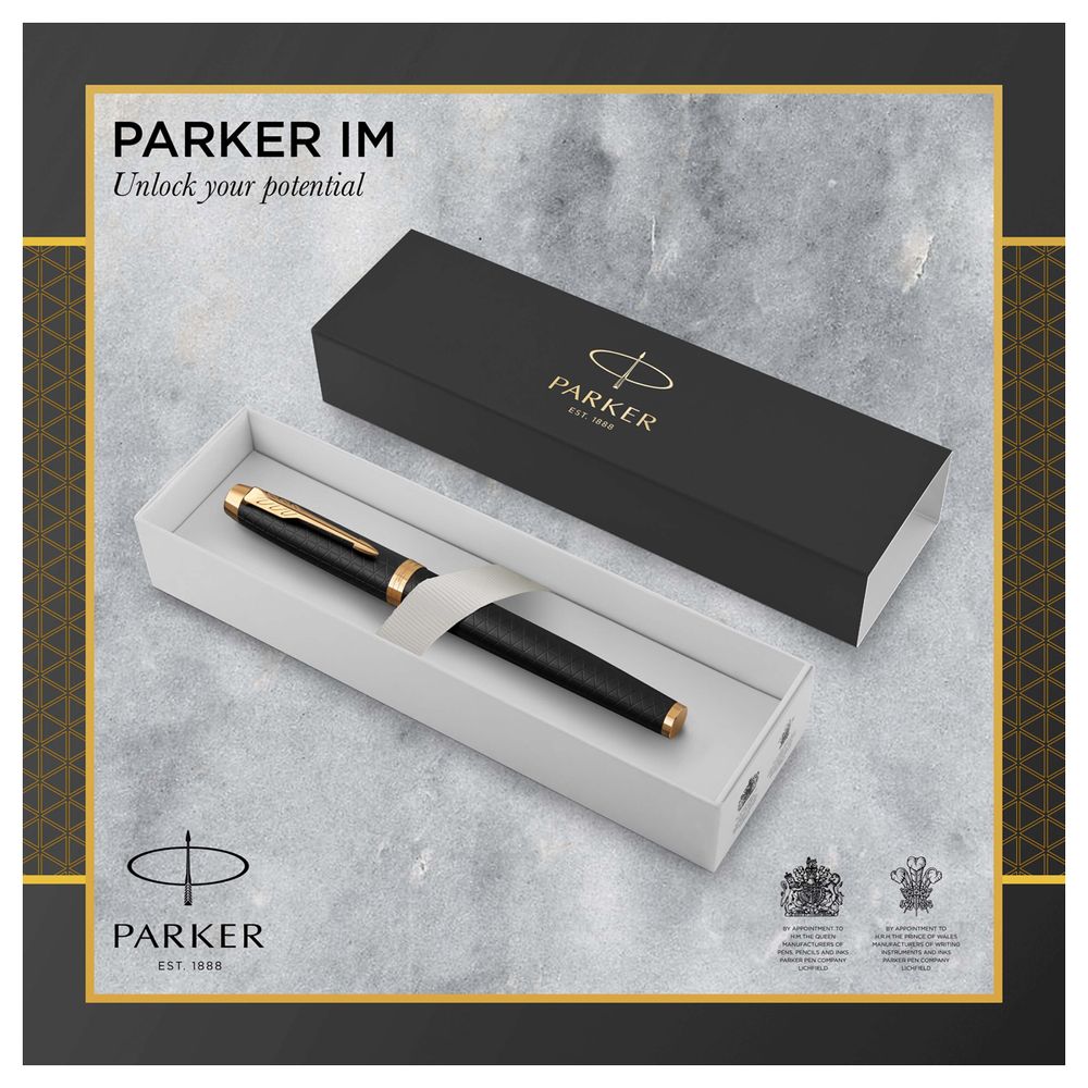 Ручка перьевая Parker "IM Premium Black/Gold GT" синяя, 0,8мм, подарочная упаковка
