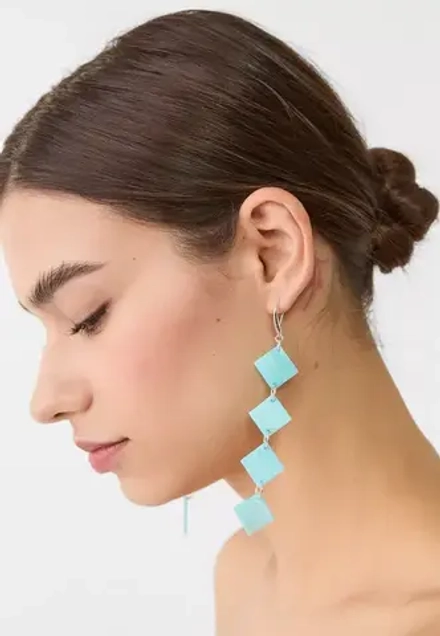 STRADIVARIUS Серьги в форме бриллианта, небесно-голубой
