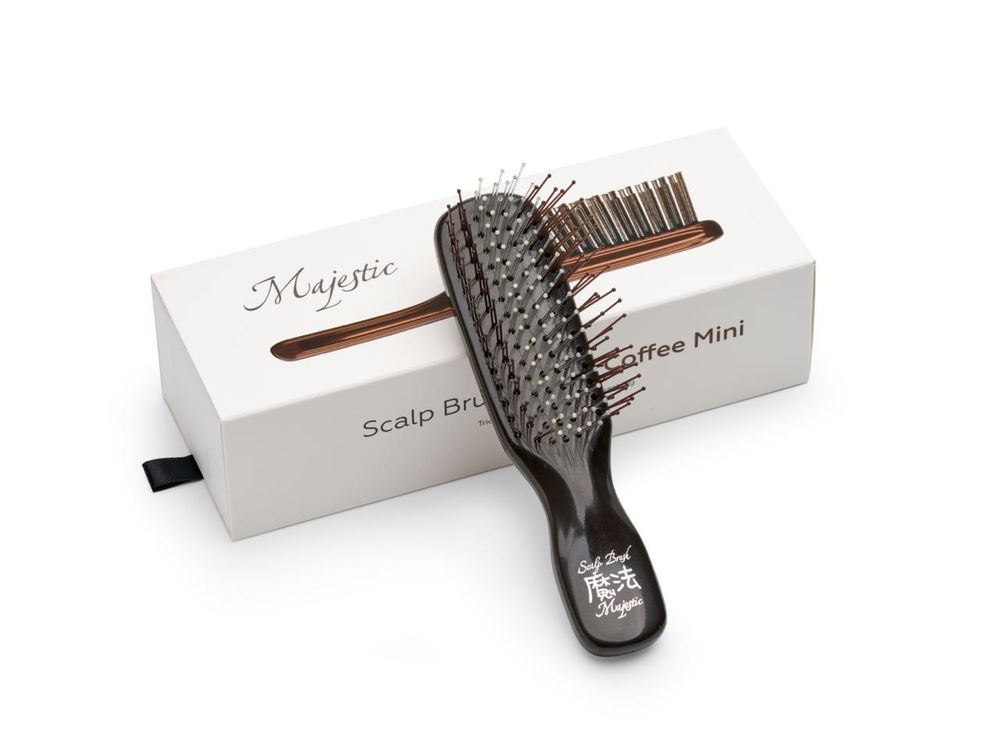 Расческа Majestic Scalp Brush черный кофе (дорожная версия)