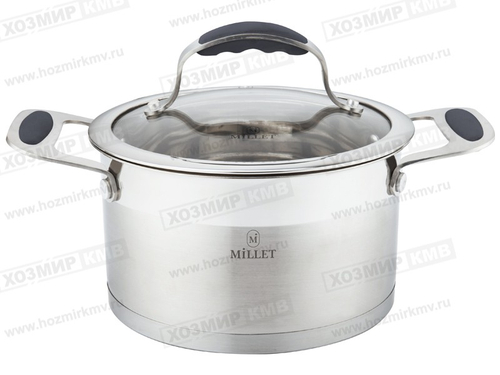 (Millet ML-8016) Кастрюля из нержавейки со стек/кр. 2,0л Индукция