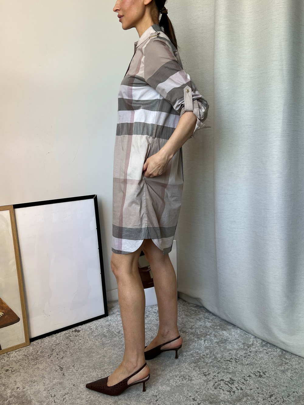 Хлопковое платье Burberry, S