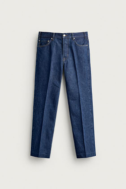 ZARA X AARON LEVIN ДЖИНСЫ BOOTCUT СО СТРЕЛКАМИ, СИНИЙ