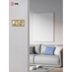 12-5002-11 ЭРА Рамка на 2 поста, Эра12, сосна | Эра 12