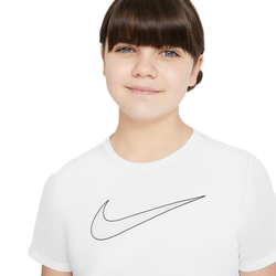 Футболка для девочки теннисная Nike Dri-Fit One SS Top GX G - белый