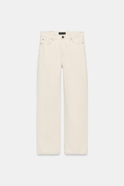 ZARA ДЖИНСЫ Z1975 REGULAR С ВЫСОКОЙ ПОСАДКОЙ, ЭКРЮ
