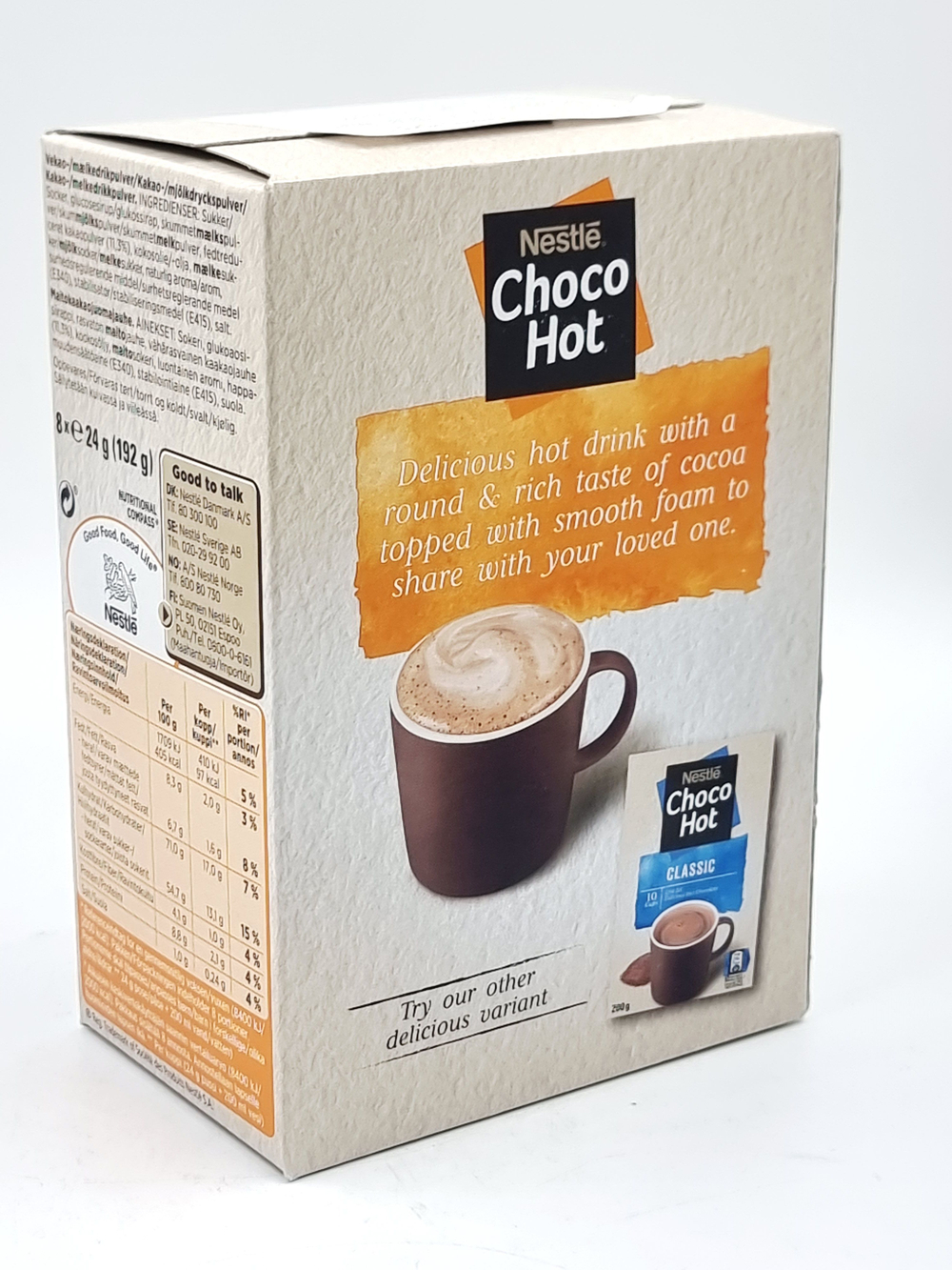 Какао-порошок Nestle "Choco Hot Greamy" 8 пакетиков 192 г (из Финляндии)