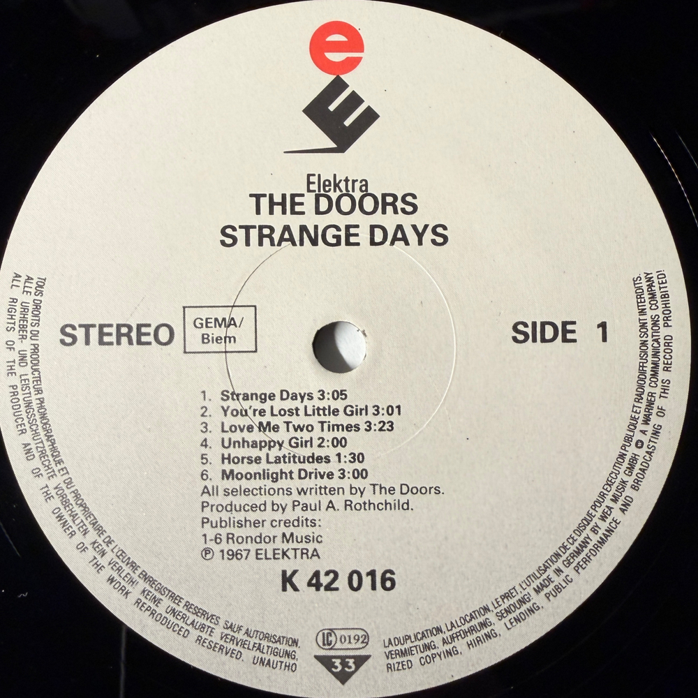 The Doors ‎– Strange Days (Германия)