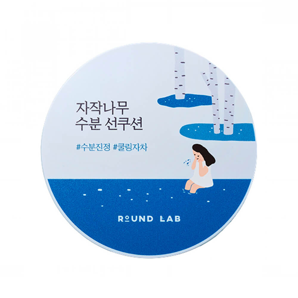 Солнцезащитный кушон с берёзовым соком Round Lab Birch Juice Moisturizing Sun Cushion SPF50+ PA++++