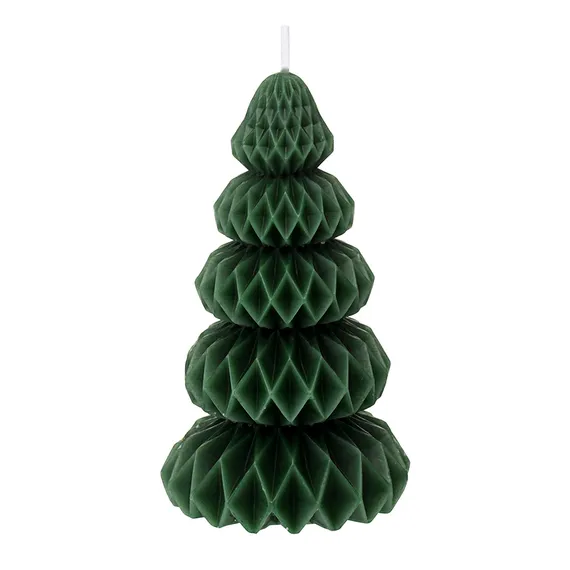 Свеча декоративная origami зеленого цвета из коллекции new year essential, 19 см