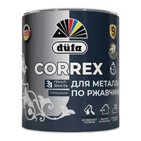 Грунт-эмаль по ржавчине 3 в 1 Dufa CORREX RAL 7004 серый глянцевая 2 л