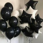 Шар (18" /46 см) Звезда, Черный 1 шт.