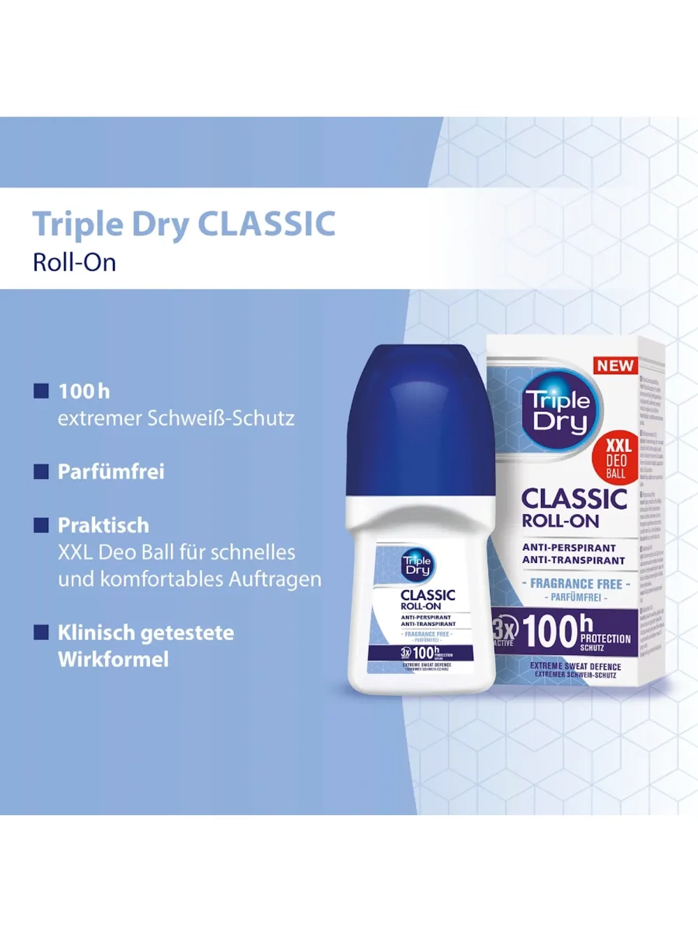 Triple Dry Антиперспирант Deo роликовый "Classic", 50 мл.