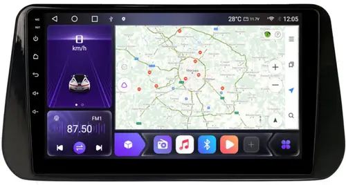 Магнитола для Hyundai Santa Fe 2020+ - Kuberg EW-1704 QLed, Android 12, Быстрая, CarPlay, 4G SIM-слот