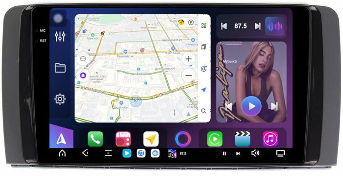 Магнитола для Mercedes-Benz R (W251) 2005-2015 - FarCar S500-TS20 монитор 9.5" 2K QLED на Android 14, Быстрейшая, CarPlay, 4G SIM-слот