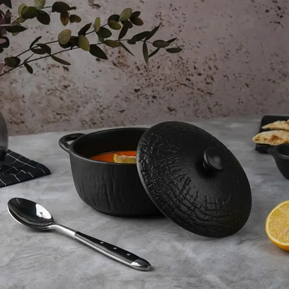 Бульонница 500 мл d 14 см h7 см с крышкой Black Raw Wood P.L. Proff Cuisine [6]