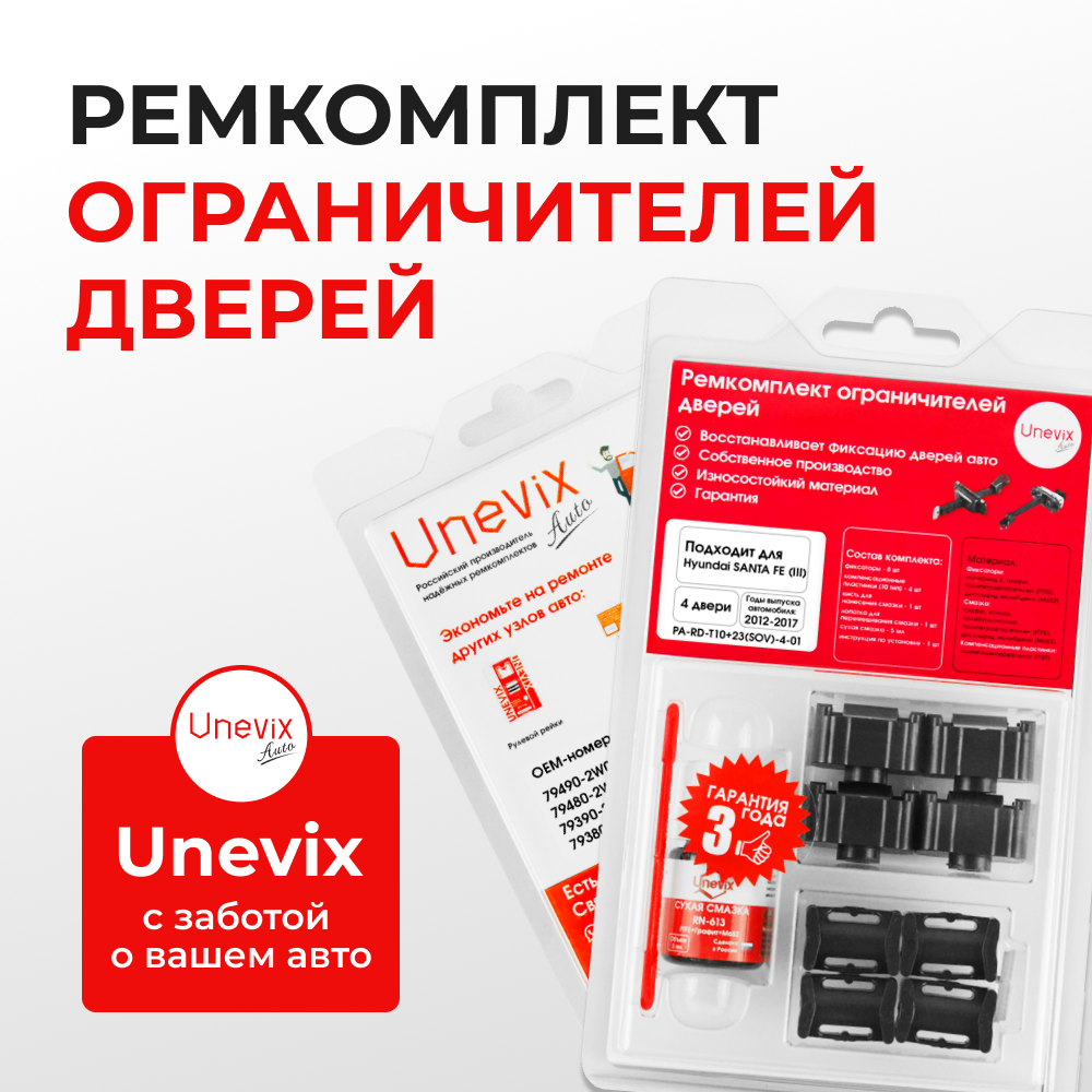 Ремкомплект ограничителей дверей Hyundai SANTA FE (III) DM (тип 10+23) 2012-2017
