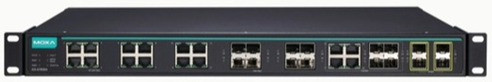 Коммутатор управляемый MOXA ICS-G7828A-8GSFP-4XG-HV-HV-T