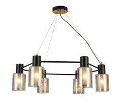 Люстра подвесная Rilon 74705/6 COPPER+BLACK, 6×40 Вт, чёрная и латунная