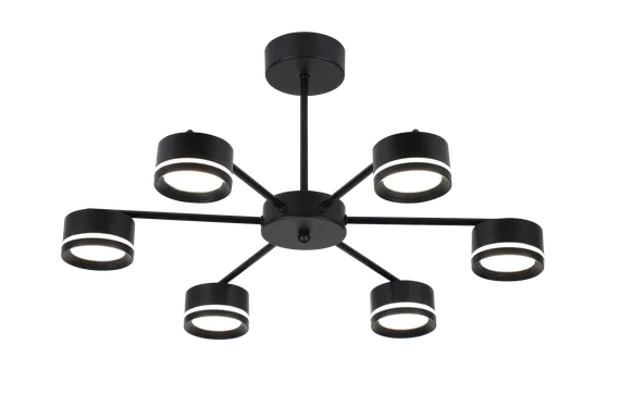 Люстра потолочная Rilon 9490/6 BLACK, 6×15 Вт, чёрная