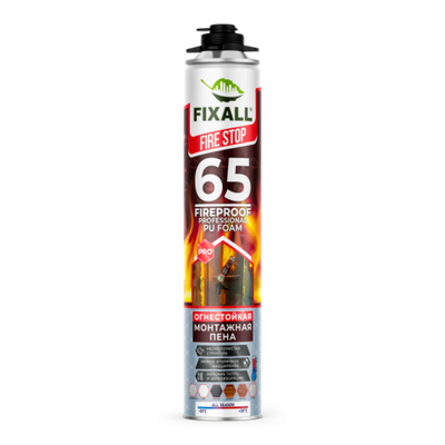 Пена Профессиональная Огнеупорная FIXALL 65 PRO 850мл