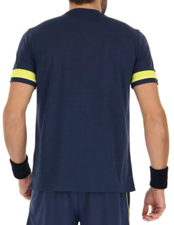 Мужская теннисная футболка Lotto Superrapida V Tee - dark denim/acid yellow
