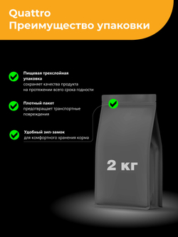 Корм сухой для котят породы РагаМаффин, с индейкой, 2 кг, QUATTRO