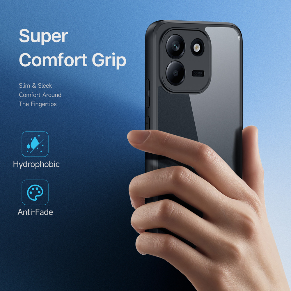 Чехол усиленный прозрачный с черными рамками для Xiaomi Redmi Note 17 Pro+ Plus 5G, серия Aimo Series Case от Dux Ducis